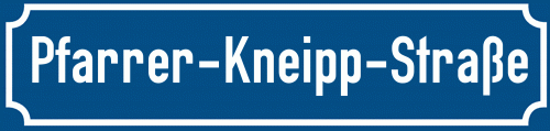 Straßenschild Pfarrer-Kneipp-Straße