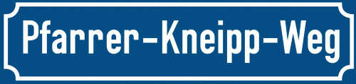 Straßenschild Pfarrer-Kneipp-Weg