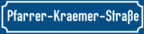 Straßenschild Pfarrer-Kraemer-Straße