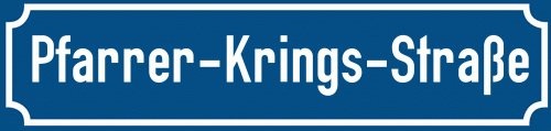 Straßenschild Pfarrer-Krings-Straße zum kostenlosen Download