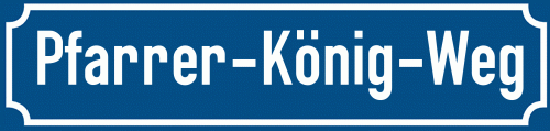 Straßenschild Pfarrer-König-Weg zum kostenlosen Download