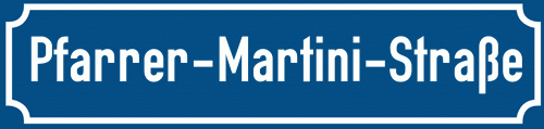 Straßenschild Pfarrer-Martini-Straße