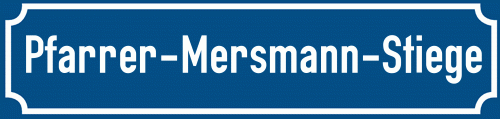 Straßenschild Pfarrer-Mersmann-Stiege