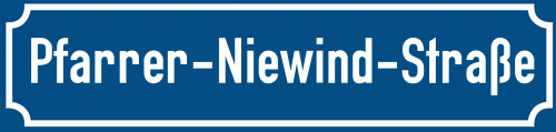 Straßenschild Pfarrer-Niewind-Straße