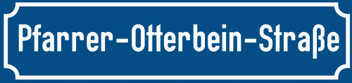 Straßenschild Pfarrer-Otterbein-Straße