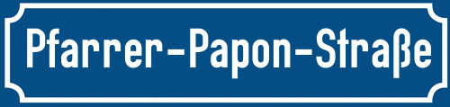 Straßenschild Pfarrer-Papon-Straße