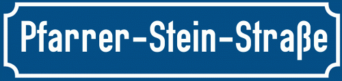 Straßenschild Pfarrer-Stein-Straße