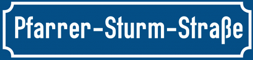 Straßenschild Pfarrer-Sturm-Straße zum kostenlosen Download