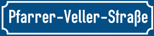 Straßenschild Pfarrer-Veller-Straße