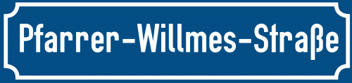 Straßenschild Pfarrer-Willmes-Straße