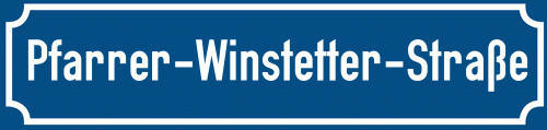 Straßenschild Pfarrer-Winstetter-Straße zum kostenlosen Download