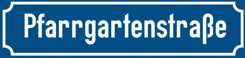Straßenschild Pfarrgartenstraße zum kostenlosen Download