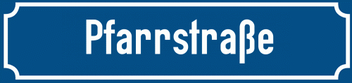 Straßenschild Pfarrstraße zum kostenlosen Download