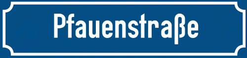 Straßenschild Pfauenstraße zum kostenlosen Download