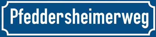 Straßenschild Pfeddersheimerweg