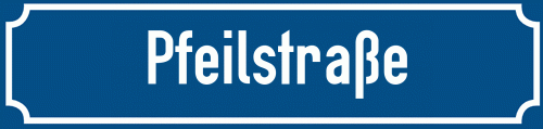 Straßenschild Pfeilstraße zum kostenlosen Download