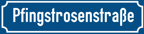 Straßenschild Pfingstrosenstraße