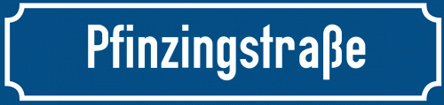Straßenschild Pfinzingstraße zum kostenlosen Download
