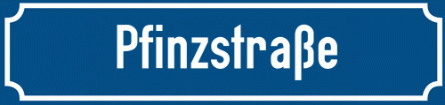 Straßenschild Pfinzstraße zum kostenlosen Download