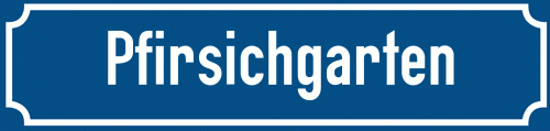Straßenschild Pfirsichgarten