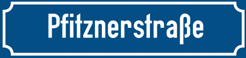 Straßenschild Pfitznerstraße zum kostenlosen Download