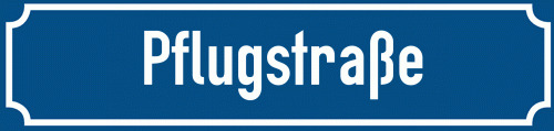 Straßenschild Pflugstraße zum kostenlosen Download