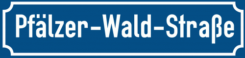 Straßenschild Pfälzer-Wald-Straße zum kostenlosen Download