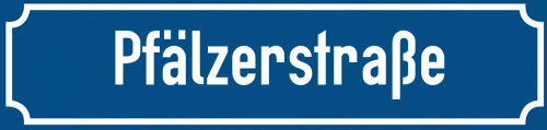 Straßenschild Pfälzerstraße zum kostenlosen Download
