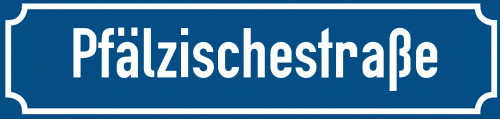 Straßenschild Pfälzischestraße zum kostenlosen Download