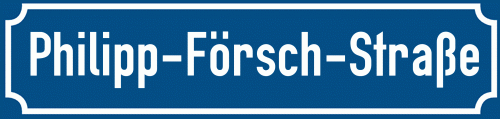 Straßenschild Philipp-Försch-Straße zum kostenlosen Download