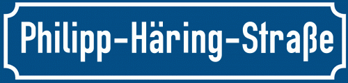 Straßenschild Philipp-Häring-Straße