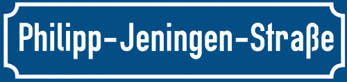 Straßenschild Philipp-Jeningen-Straße