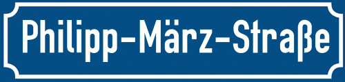 Straßenschild Philipp-März-Straße