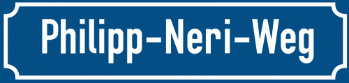 Straßenschild Philipp-Neri-Weg
