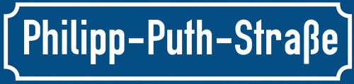 Straßenschild Philipp-Puth-Straße