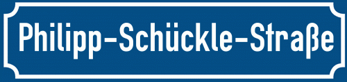 Straßenschild Philipp-Schückle-Straße zum kostenlosen Download