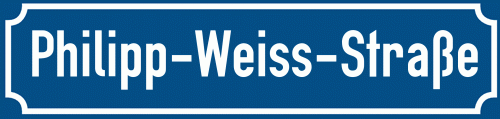Straßenschild Philipp-Weiss-Straße