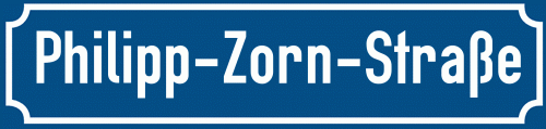 Straßenschild Philipp-Zorn-Straße