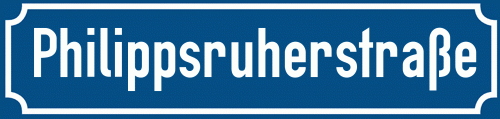 Straßenschild Philippsruherstraße