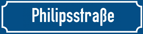 Straßenschild Philipsstraße zum kostenlosen Download