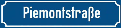 Straßenschild Piemontstraße