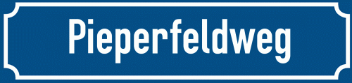 Straßenschild Pieperfeldweg