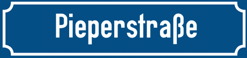 Straßenschild Pieperstraße