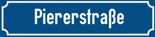 Straßenschild Piererstraße