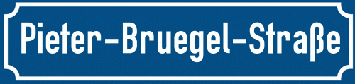 Straßenschild Pieter-Bruegel-Straße