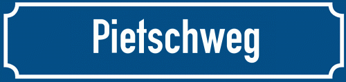 Straßenschild Pietschweg