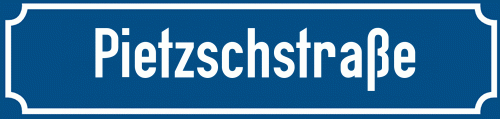 Straßenschild Pietzschstraße zum kostenlosen Download