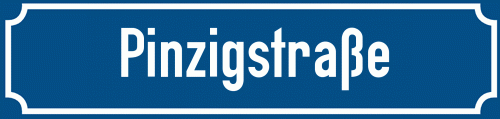 Straßenschild Pinzigstraße zum kostenlosen Download