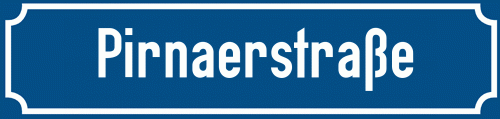 Straßenschild Pirnaerstraße zum kostenlosen Download