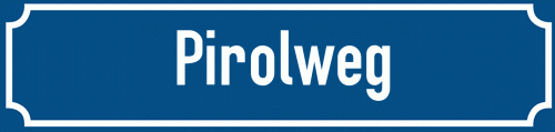 Straßenschild Pirolweg zum kostenlosen Download